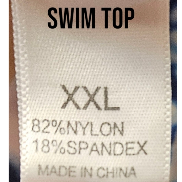 PLUS SIZE Women's Blue & White Tie Dye 2 Piece Ruffle Ruched Swim Suit Size XXL - Picture 8 of 10